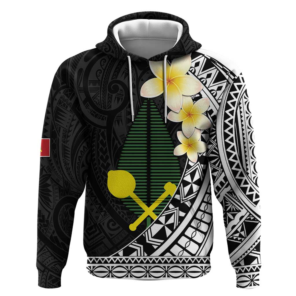 Alo Chiefdom Wallis and Futuna Personalized Hoodie Frangipani Flowers Polynesian Pattern