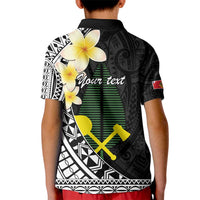 Alo Chiefdom Wallis and Futuna Personalized Kid Polo Shirt Frangipani Flowers Polynesian Pattern