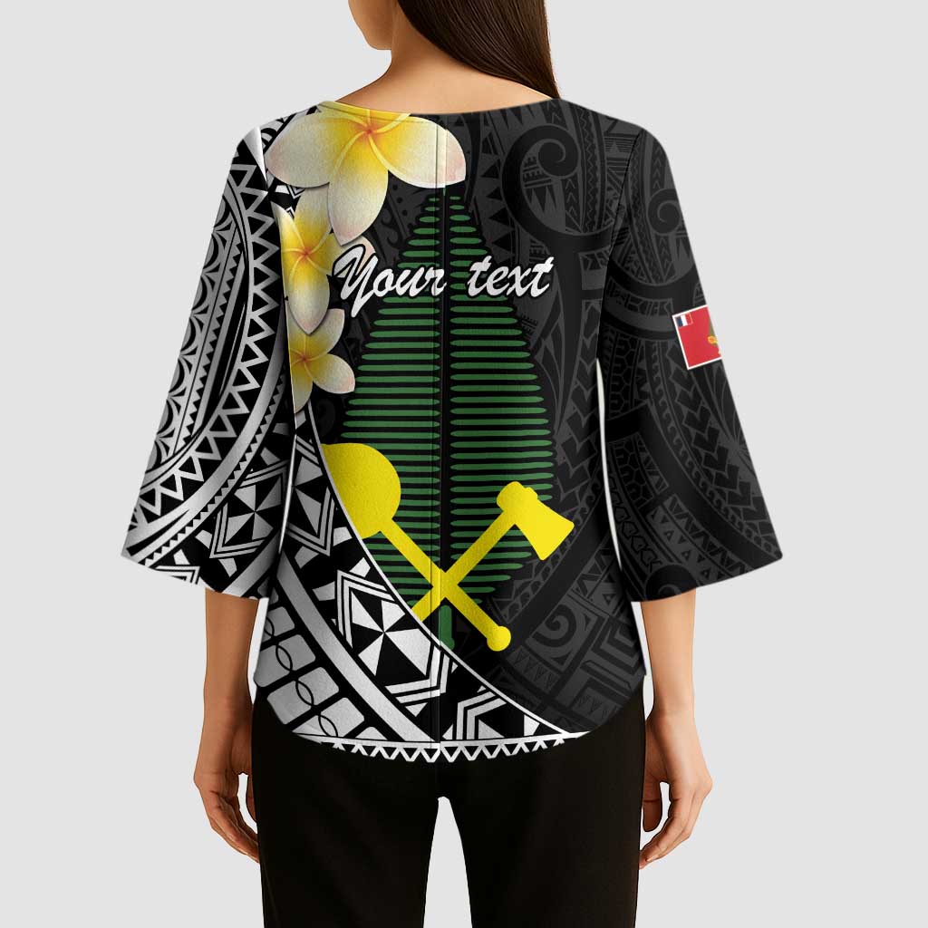 Alo Chiefdom Wallis and Futuna Personalized Kimono Sleeve Blouse Frangipani Flowers Polynesian Pattern - Polynesian Pride