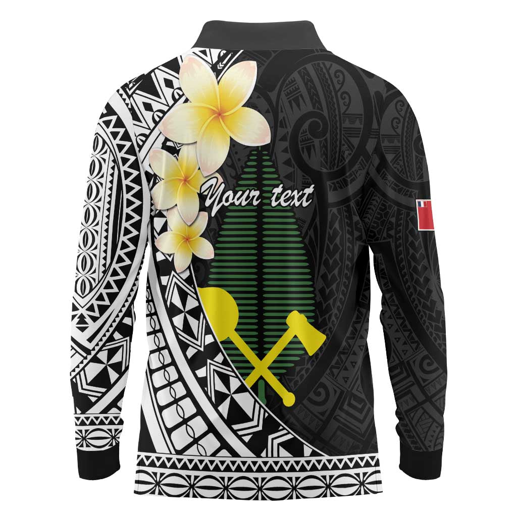 Alo Chiefdom Wallis and Futuna Personalized Long Sleeve Polo Shirt Frangipani Flowers Polynesian Pattern