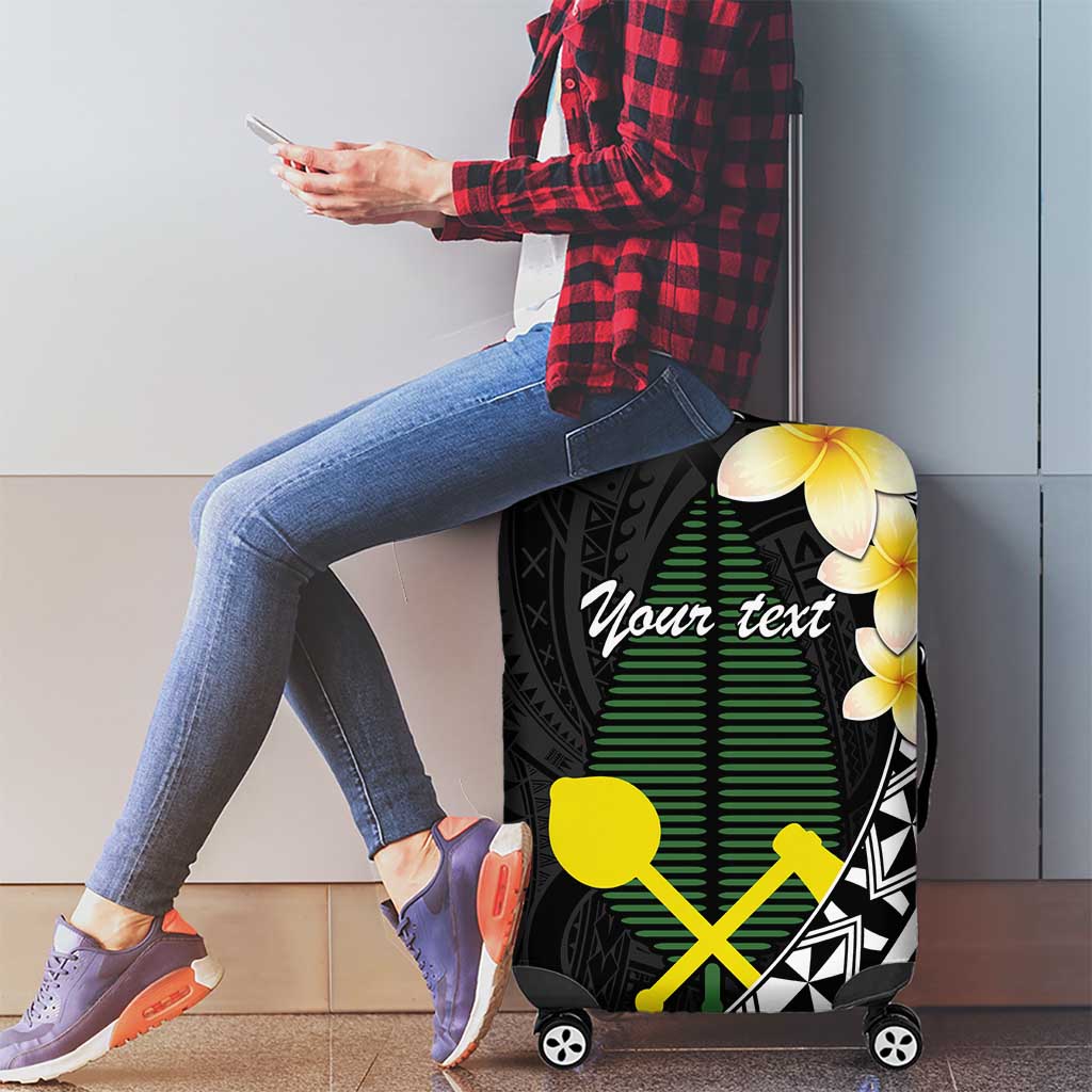 Alo Chiefdom Wallis and Futuna Personalized Luggage Cover Frangipani Flowers Polynesian Pattern