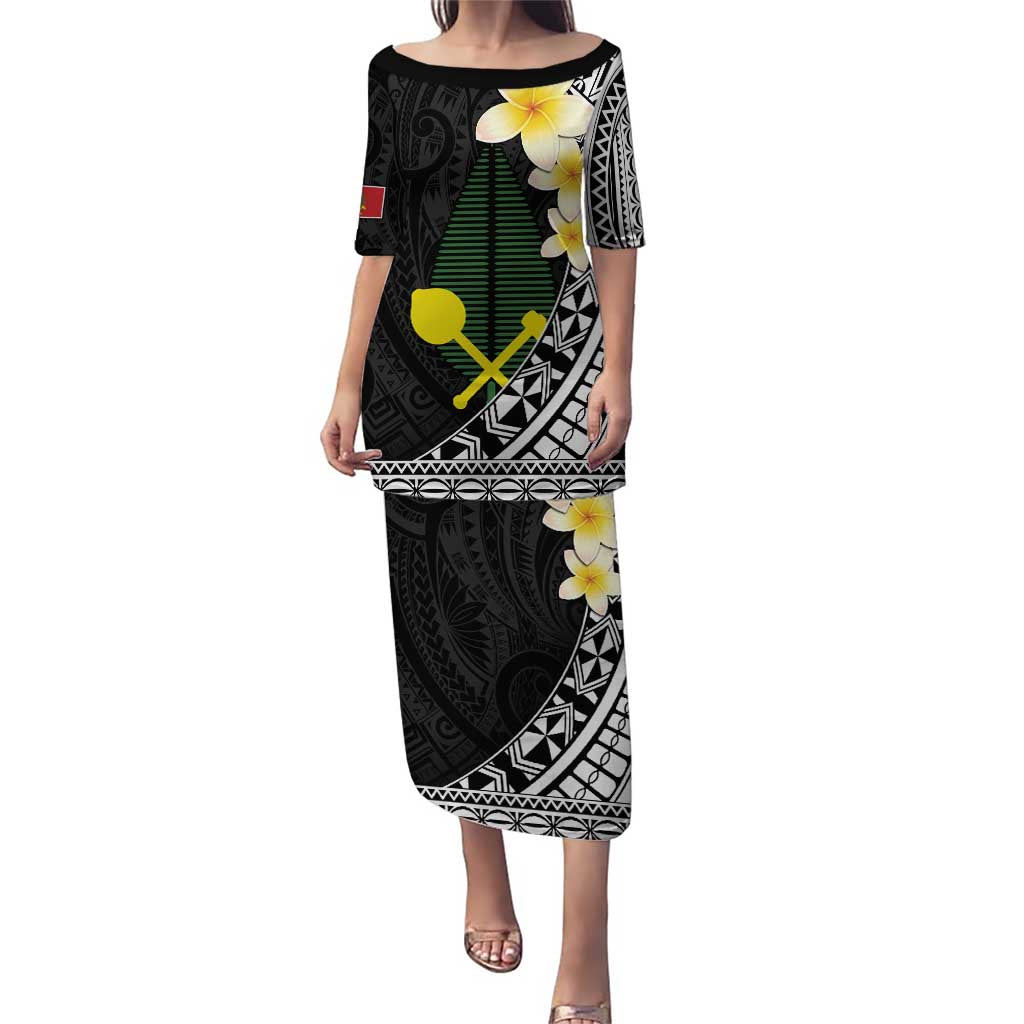 Alo Chiefdom Wallis and Futuna Personalized Puletasi Frangipani Flowers Polynesian Pattern