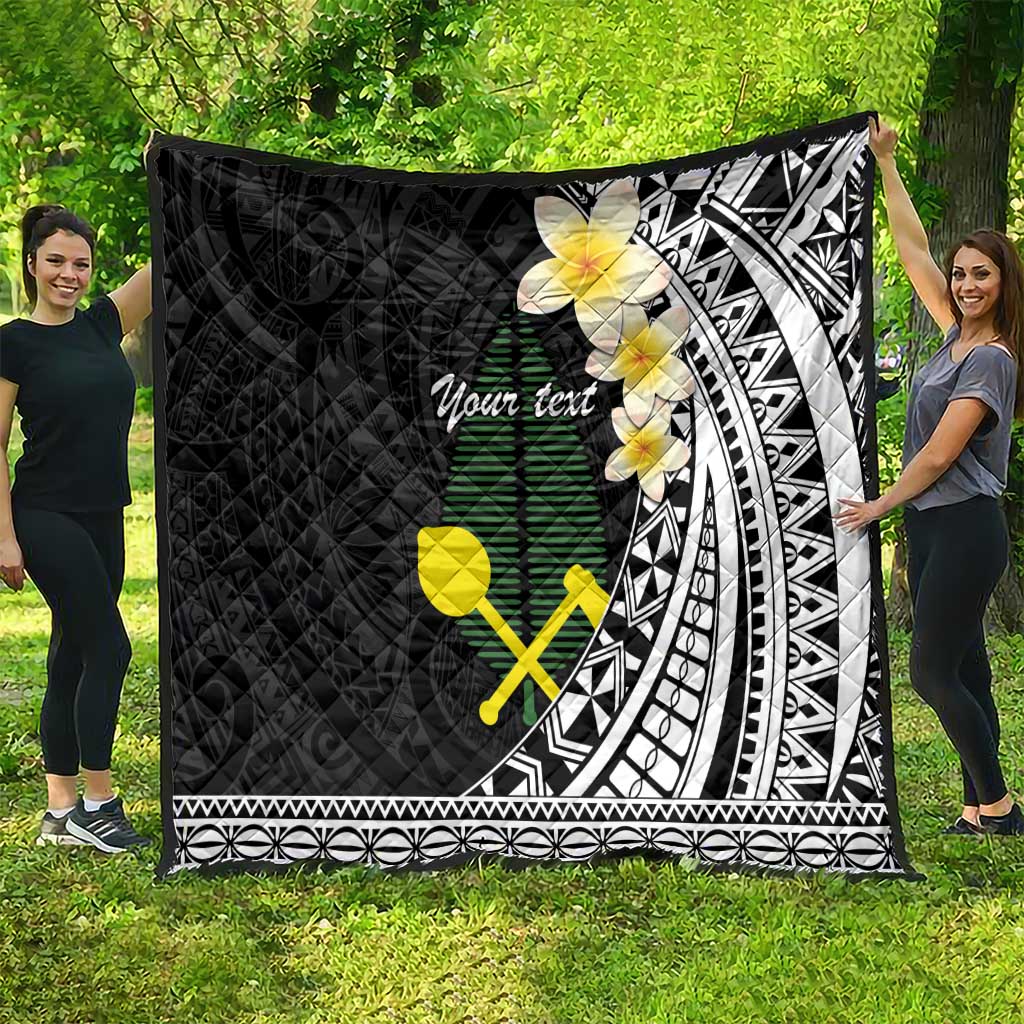 Alo Chiefdom Wallis and Futuna Personalized Quilt Frangipani Flowers Polynesian Pattern