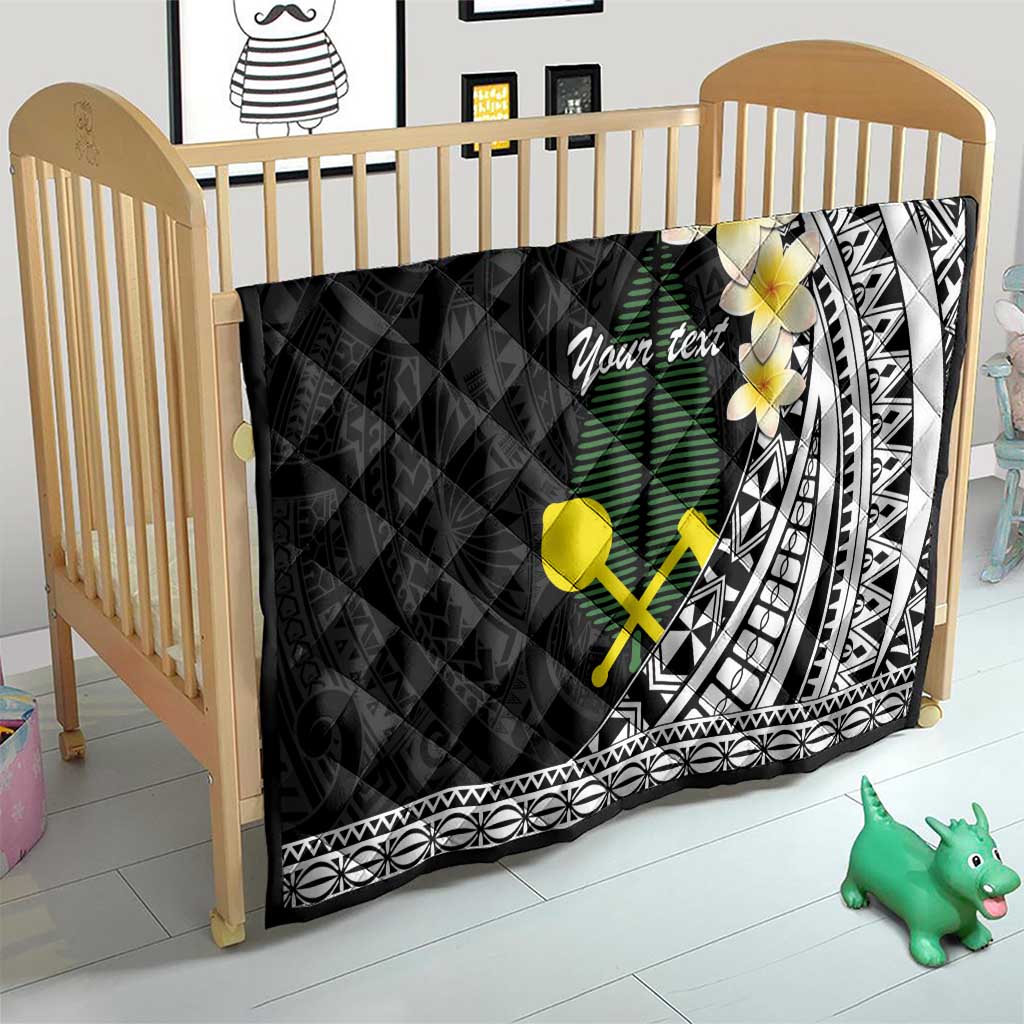 Alo Chiefdom Wallis and Futuna Personalized Quilt Frangipani Flowers Polynesian Pattern