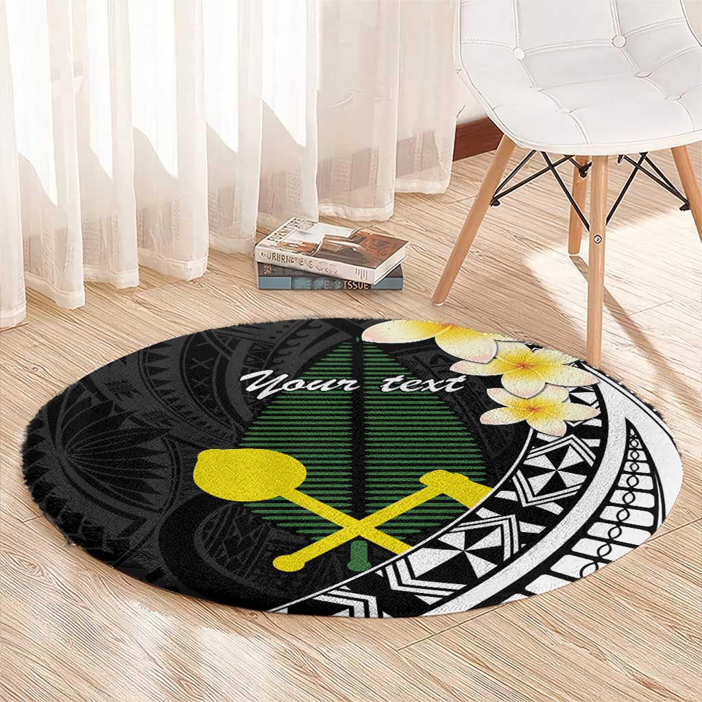 Alo Chiefdom Wallis and Futuna Personalized Round Carpet Frangipani Flowers Polynesian Pattern