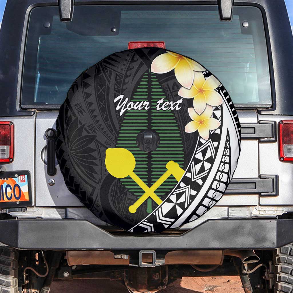 Alo Chiefdom Wallis and Futuna Personalized Spare Tire Cover Frangipani Flowers Polynesian Pattern LT9 Black - Polynesian Pride