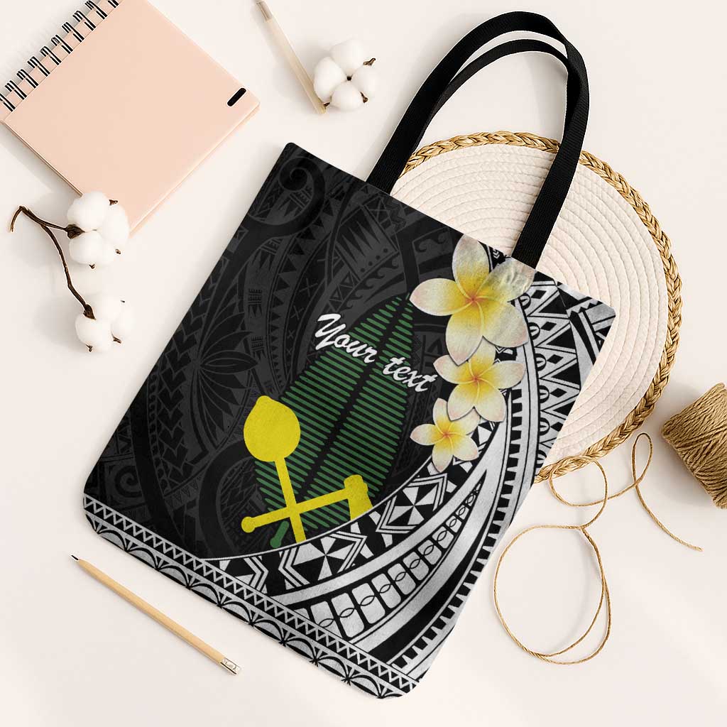 Alo Chiefdom Wallis and Futuna Personalized Tote Bag Frangipani Flowers Polynesian Pattern LT9 Black Strap One Size Black - Polynesian Pride