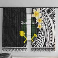 Alo Chiefdom Wallis and Futuna Personalized Window Curtain Frangipani Flowers Polynesian Pattern