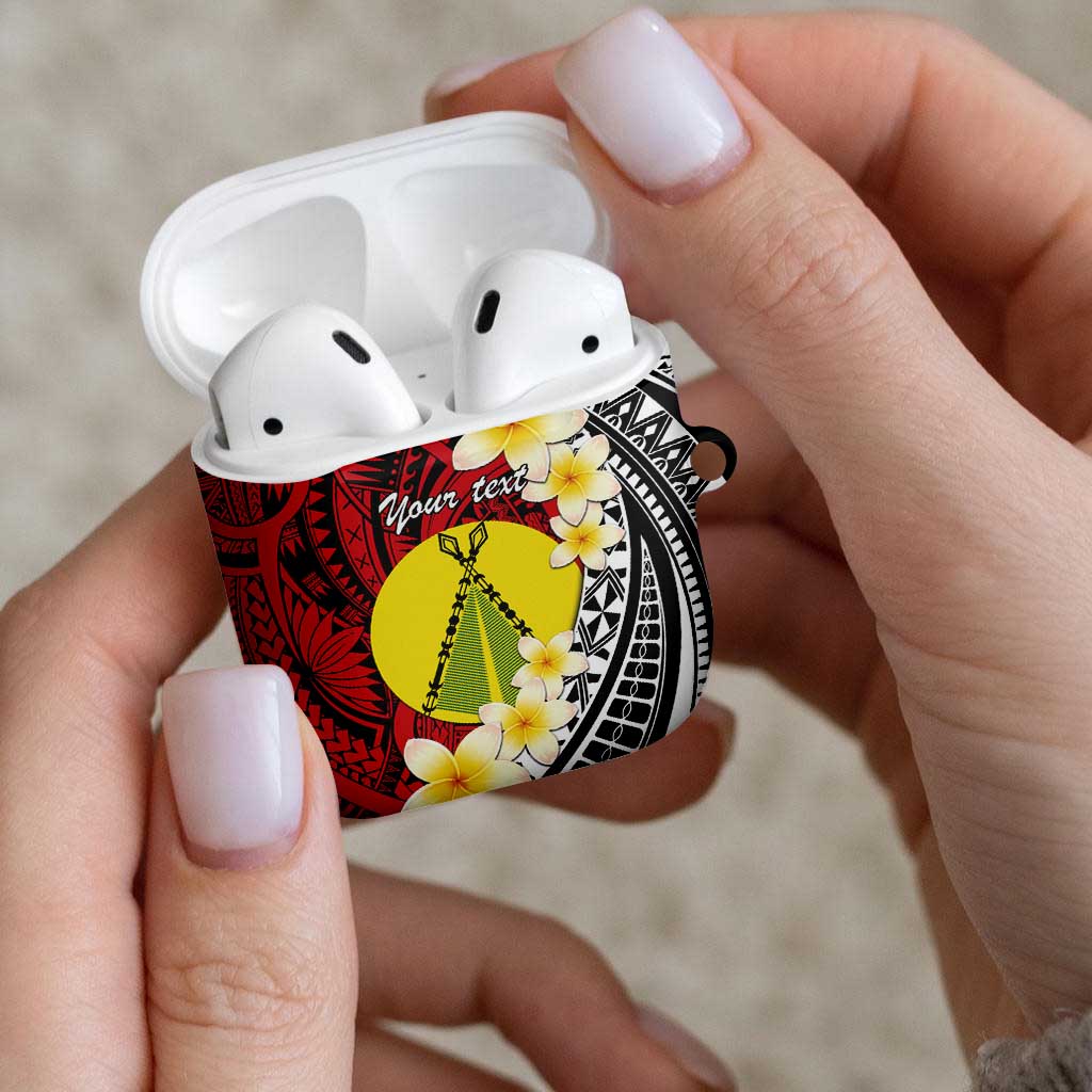 Sigave Chiefdom Wallis and Futuna Personalized AirPods Case Frangipani Flowers Polynesian Pattern - Polynesian Pride