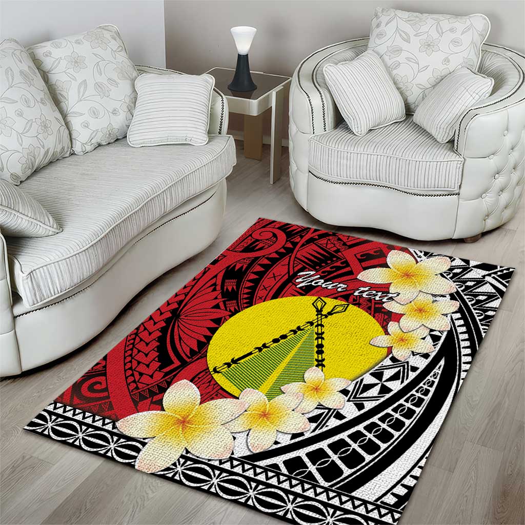 Sigave Chiefdom Wallis and Futuna Personalized Area Rug Frangipani Flowers Polynesian Pattern