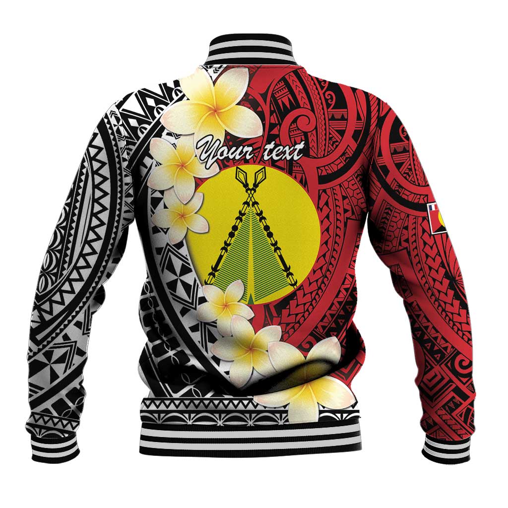 Sigave Chiefdom Wallis and Futuna Personalized Baseball Jacket Frangipani Flowers Polynesian Pattern