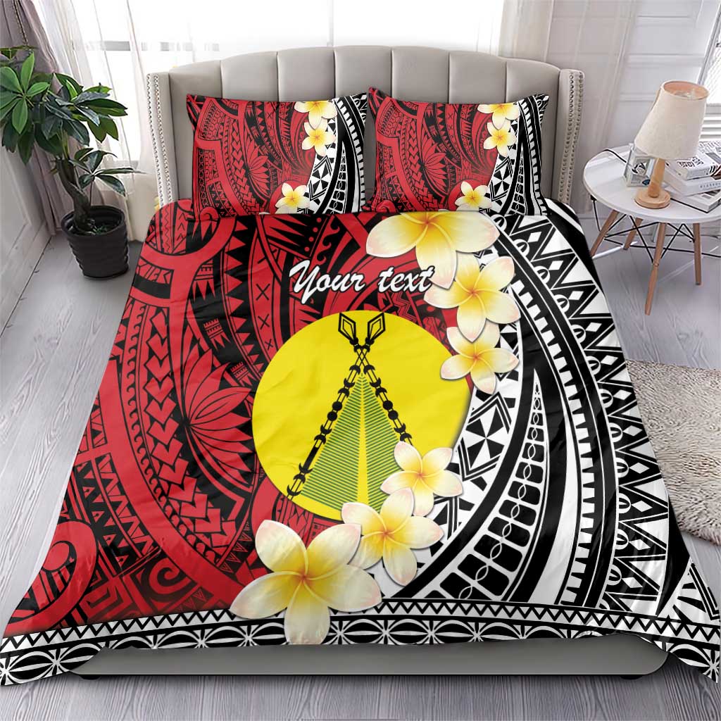 Sigave Chiefdom Wallis and Futuna Personalized Bedding Set Frangipani Flowers Polynesian Pattern