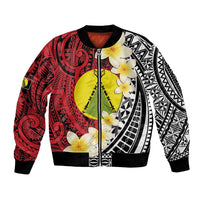 Sigave Chiefdom Wallis and Futuna Personalized Bomber Jacket Frangipani Flowers Polynesian Pattern