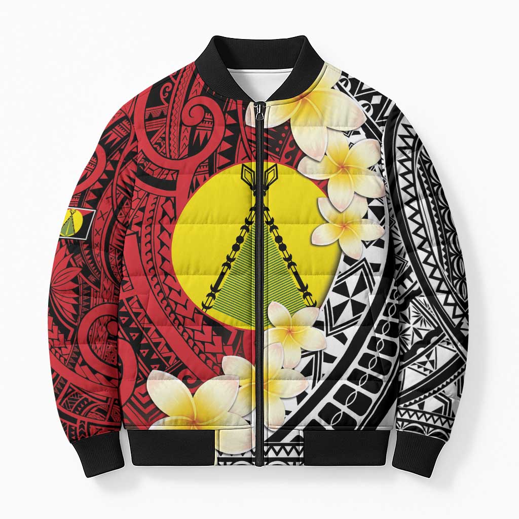 Sigave Chiefdom Wallis and Futuna Personalized Bomber Puffer Jacket Frangipani Flowers Polynesian Pattern LT9 Unisex Red - Polynesian Pride
