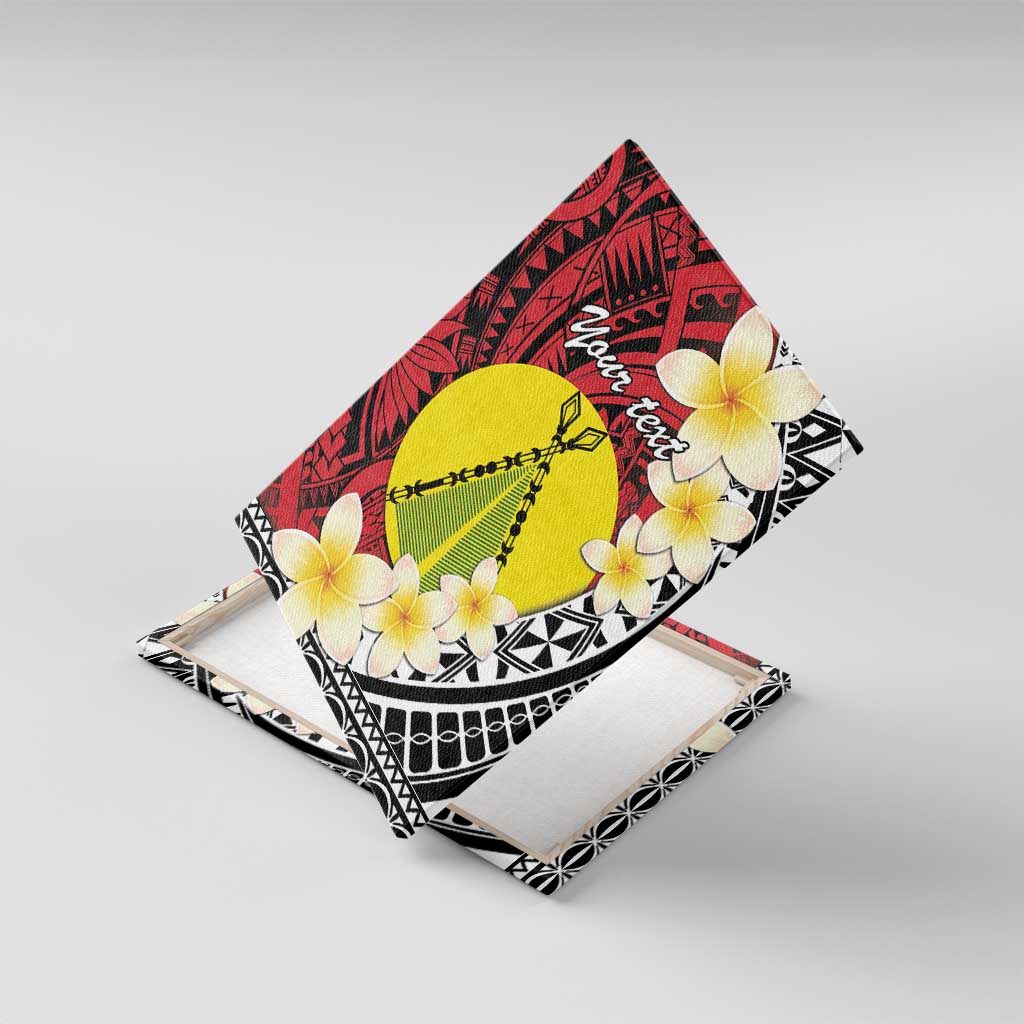 Sigave Chiefdom Wallis and Futuna Personalized Canvas Wall Art Frangipani Flowers Polynesian Pattern