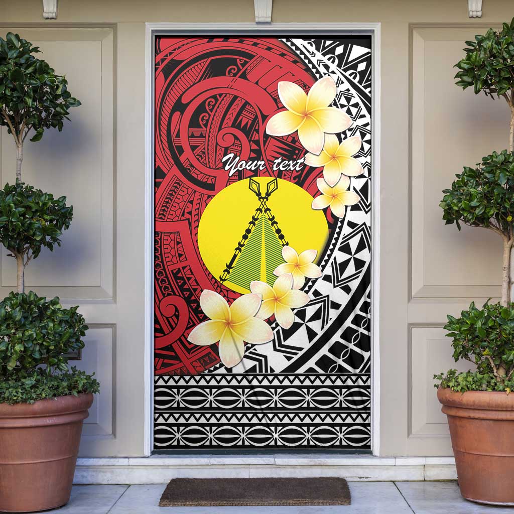 Sigave Chiefdom Wallis and Futuna Personalized Door Cover Frangipani Flowers Polynesian Pattern LT9 Red - Polynesian Pride