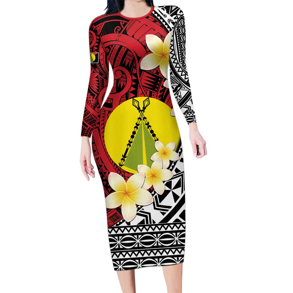 Sigave Chiefdom Wallis and Futuna Personalized Family Matching Long Sleeve Bodycon Dress and Hawaiian Shirt Frangipani Flowers Polynesian Pattern