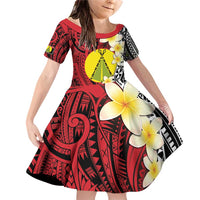 Sigave Chiefdom Wallis and Futuna Personalized Family Matching Off Shoulder Short Dress and Hawaiian Shirt Frangipani Flowers Polynesian Pattern