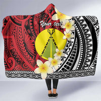 Sigave Chiefdom Wallis and Futuna Personalized Hooded Blanket Frangipani Flowers Polynesian Pattern