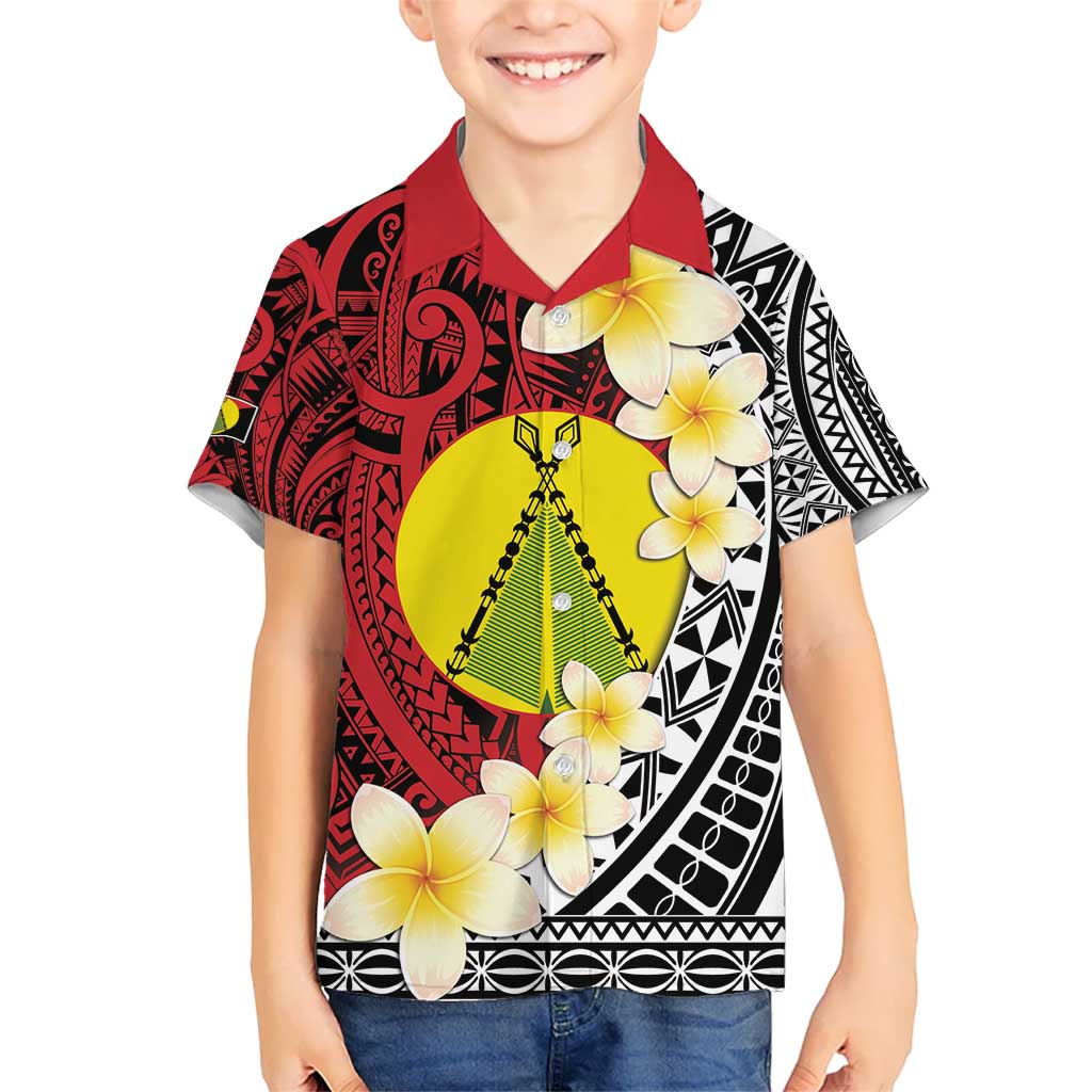 Sigave Chiefdom Wallis and Futuna Personalized Kid Hawaiian Shirt Frangipani Flowers Polynesian Pattern LT9 Kid Red - Polynesian Pride