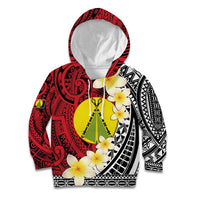 Sigave Chiefdom Wallis and Futuna Personalized Kid Hoodie Frangipani Flowers Polynesian Pattern