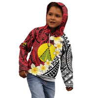 Sigave Chiefdom Wallis and Futuna Personalized Kid Hoodie Frangipani Flowers Polynesian Pattern