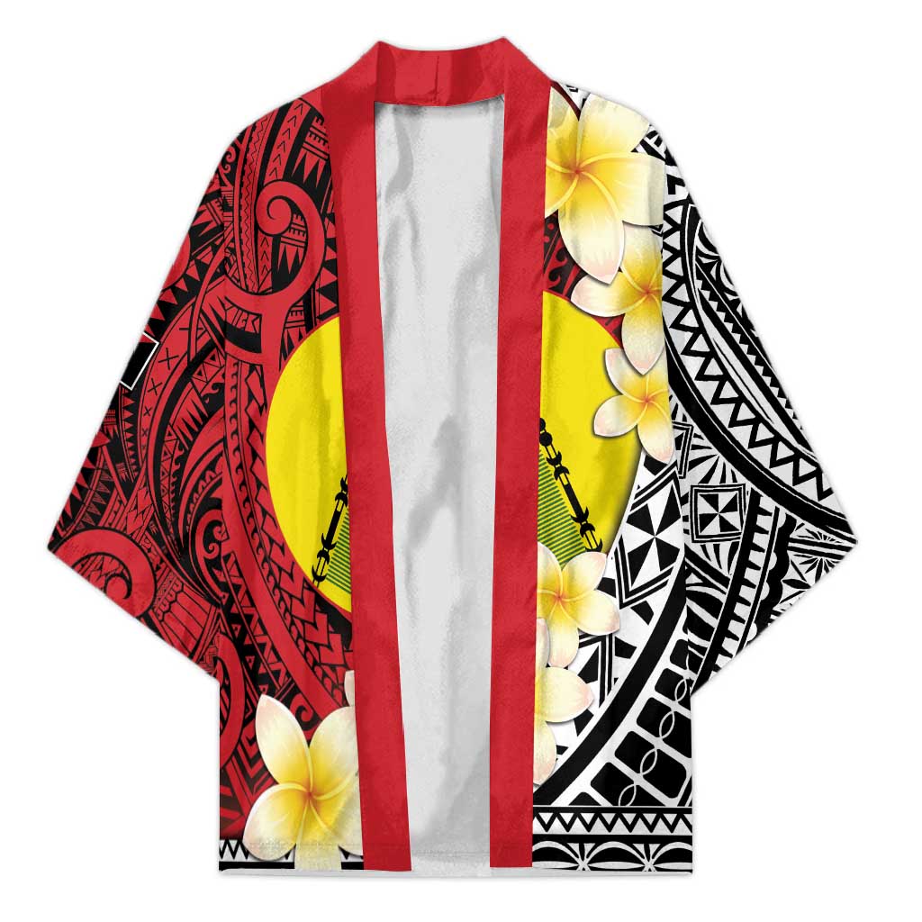 Sigave Chiefdom Wallis and Futuna Personalized Kimono Frangipani Flowers Polynesian Pattern - Polynesian Pride