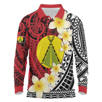 Sigave Chiefdom Wallis and Futuna Personalized Long Sleeve Polo Shirt Frangipani Flowers Polynesian Pattern