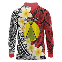 Sigave Chiefdom Wallis and Futuna Personalized Long Sleeve Polo Shirt Frangipani Flowers Polynesian Pattern