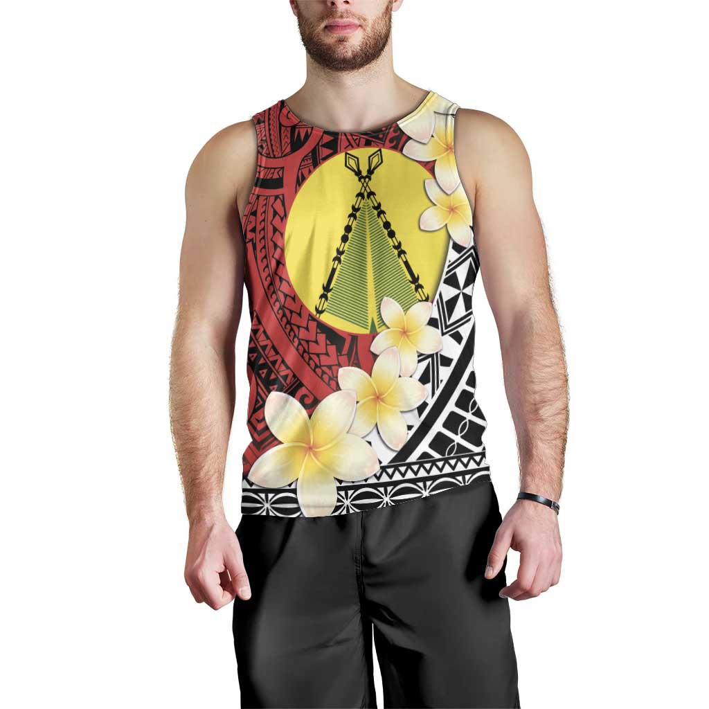 Sigave Chiefdom Wallis and Futuna Personalized Men Tank Top Frangipani Flowers Polynesian Pattern