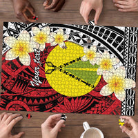 Sigave Chiefdom Wallis and Futuna Personalized Puzzle Frangipani Flowers Polynesian Pattern - Polynesian Pride