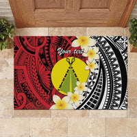 Sigave Chiefdom Wallis and Futuna Personalized Rubber Doormat Frangipani Flowers Polynesian Pattern