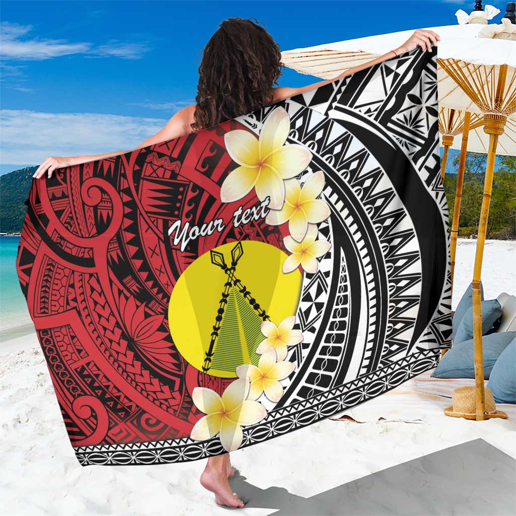 Sigave Chiefdom Wallis and Futuna Personalized Sarong Frangipani Flowers Polynesian Pattern LT9 One Size 44 x 66 inches Red - Polynesian Pride