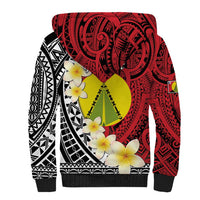 Sigave Chiefdom Wallis and Futuna Personalized Sherpa Hoodie Frangipani Flowers Polynesian Pattern