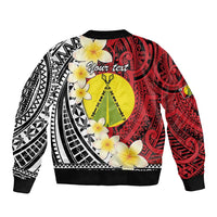 Sigave Chiefdom Wallis and Futuna Personalized Sleeve Zip Bomber Jacket Frangipani Flowers Polynesian Pattern