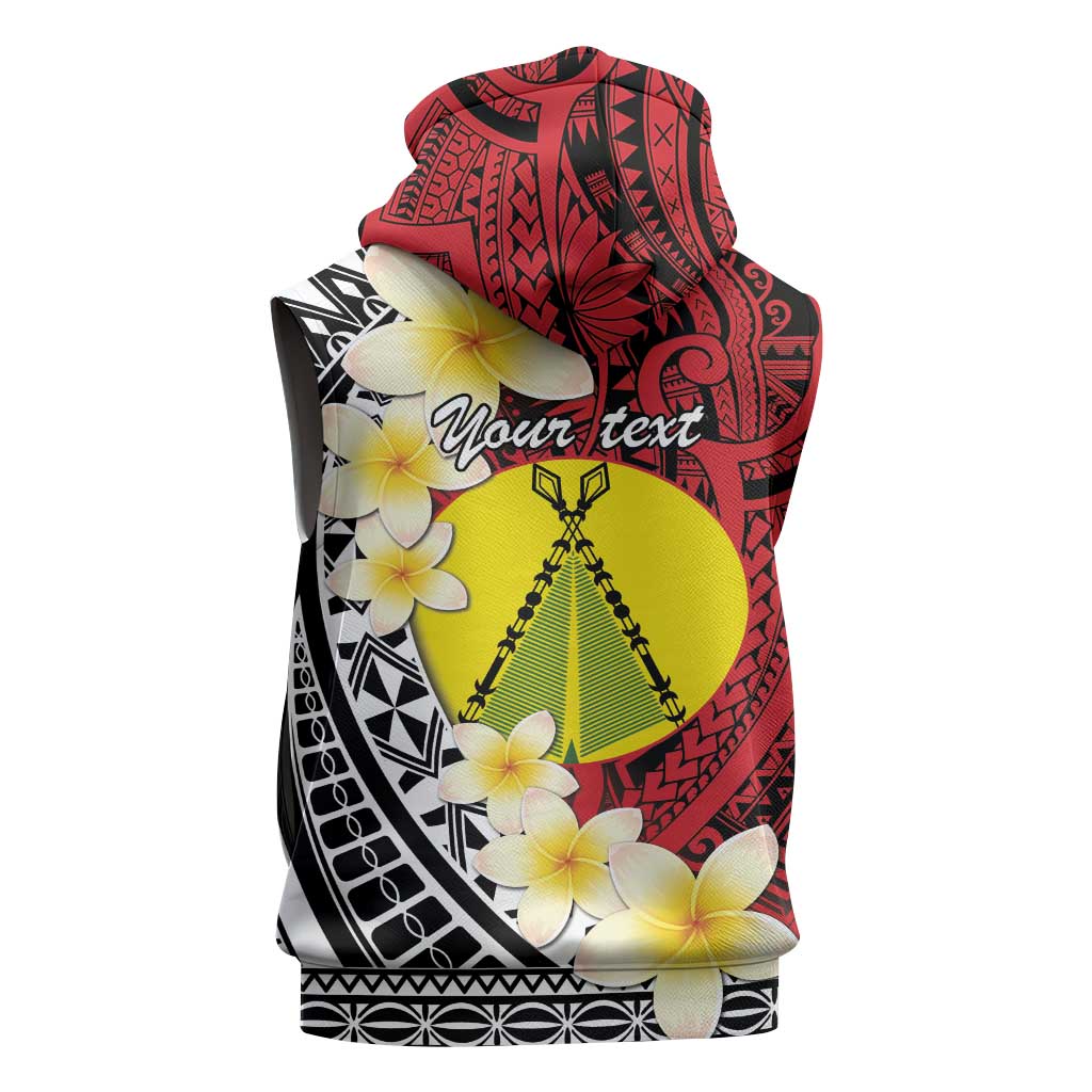 Sigave Chiefdom Wallis and Futuna Personalized Sleeveless Hoodie Frangipani Flowers Polynesian Pattern - Polynesian Pride
