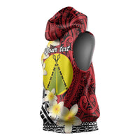 Sigave Chiefdom Wallis and Futuna Personalized Sleeveless Hoodie Frangipani Flowers Polynesian Pattern - Polynesian Pride