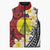 Sigave Chiefdom Wallis and Futuna Personalized Sleeveless Puffer Jacket Frangipani Flowers Polynesian Pattern - Polynesian Pride
