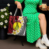 Sigave Chiefdom Wallis and Futuna Personalized Tote Bag Frangipani Flowers Polynesian Pattern - Polynesian Pride