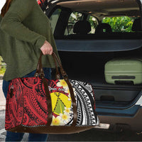 Sigave Chiefdom Wallis and Futuna Personalized Travel Bag Frangipani Flowers Polynesian Pattern - Polynesian Pride