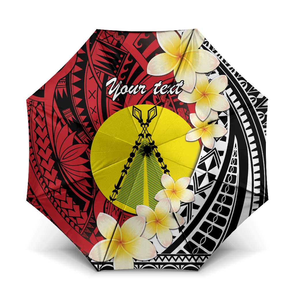 Sigave Chiefdom Wallis and Futuna Personalized Umbrella Frangipani Flowers Polynesian Pattern LT9 One Size Folded 11.42 inch Opened Diameter 37.4 inch Red - Polynesian Pride