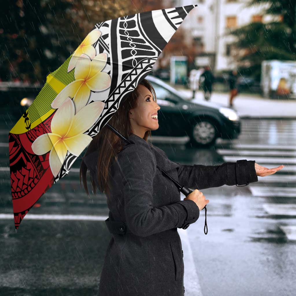 Sigave Chiefdom Wallis and Futuna Personalized Umbrella Frangipani Flowers Polynesian Pattern - Polynesian Pride