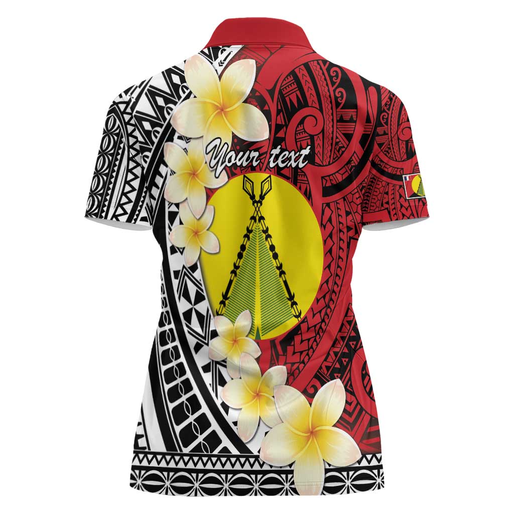 Sigave Chiefdom Wallis and Futuna Personalized Women Polo Shirt Frangipani Flowers Polynesian Pattern