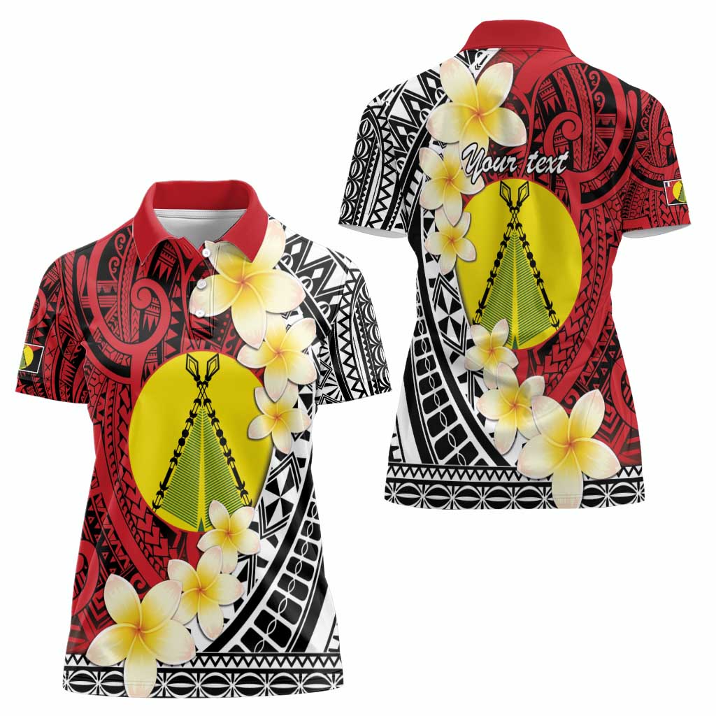 Sigave Chiefdom Wallis and Futuna Personalized Women Polo Shirt Frangipani Flowers Polynesian Pattern