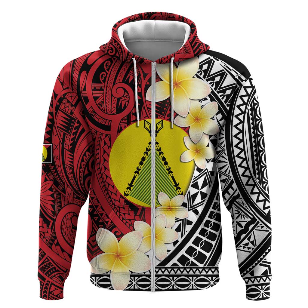 Sigave Chiefdom Wallis and Futuna Personalized Zip Hoodie Frangipani Flowers Polynesian Pattern LT9 Zip Hoodie Red - Polynesian Pride