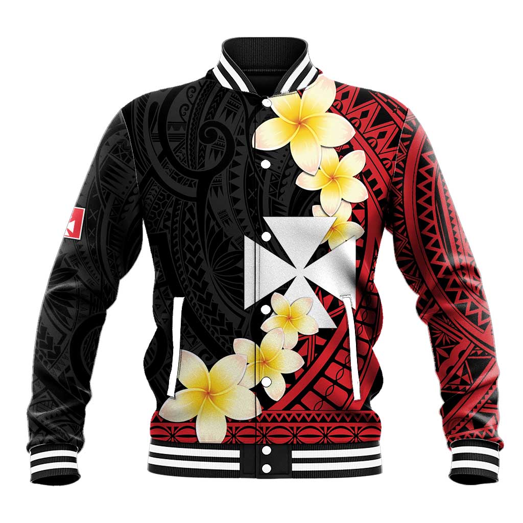 Uvea Chiefdom Wallis and Futuna Personalized Baseball Jacket Frangipani Flowers Polynesian Pattern LT9 Unisex Red - Polynesian Pride