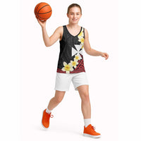 Uvea Chiefdom Wallis and Futuna Personalized Basketball Jersey Frangipani Flowers Polynesian Pattern - Polynesian Pride