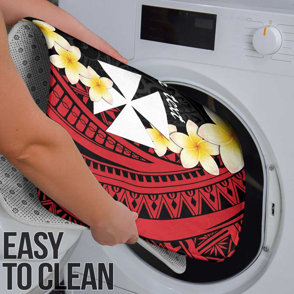 Uvea Chiefdom Wallis and Futuna Personalized Bathroom Set Frangipani Flowers Polynesian Pattern - Polynesian Pride