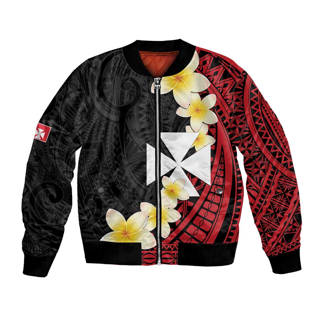Uvea Chiefdom Wallis and Futuna Personalized Bomber Jacket Frangipani Flowers Polynesian Pattern LT9 Unisex Red - Polynesian Pride