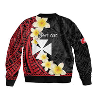 Uvea Chiefdom Wallis and Futuna Personalized Bomber Jacket Frangipani Flowers Polynesian Pattern